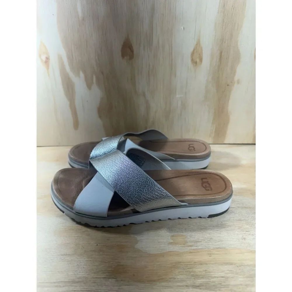 UGG Kari Metallic Slide Sandals Women’s Size 6